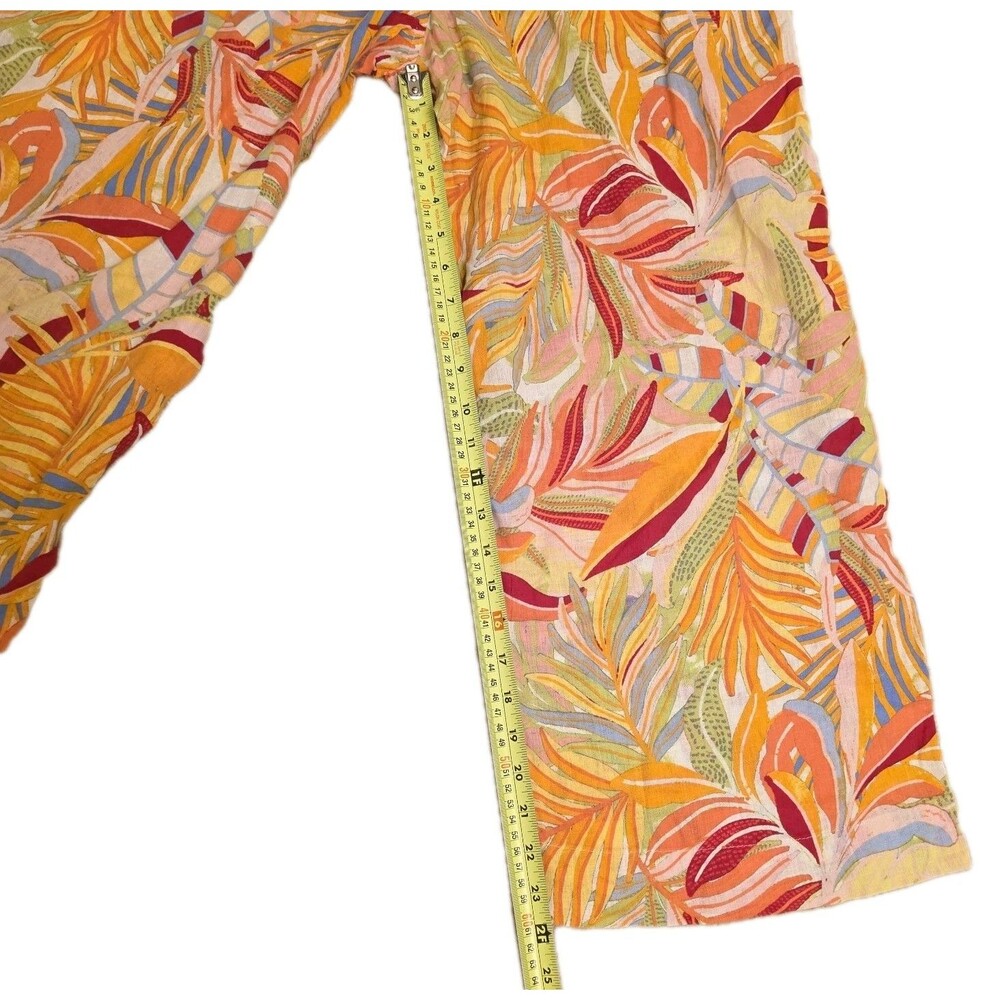 C&C California Women's Linen Wide Leg Palazzo Pants Tropical Print Size Medium - Picture 6 of 8